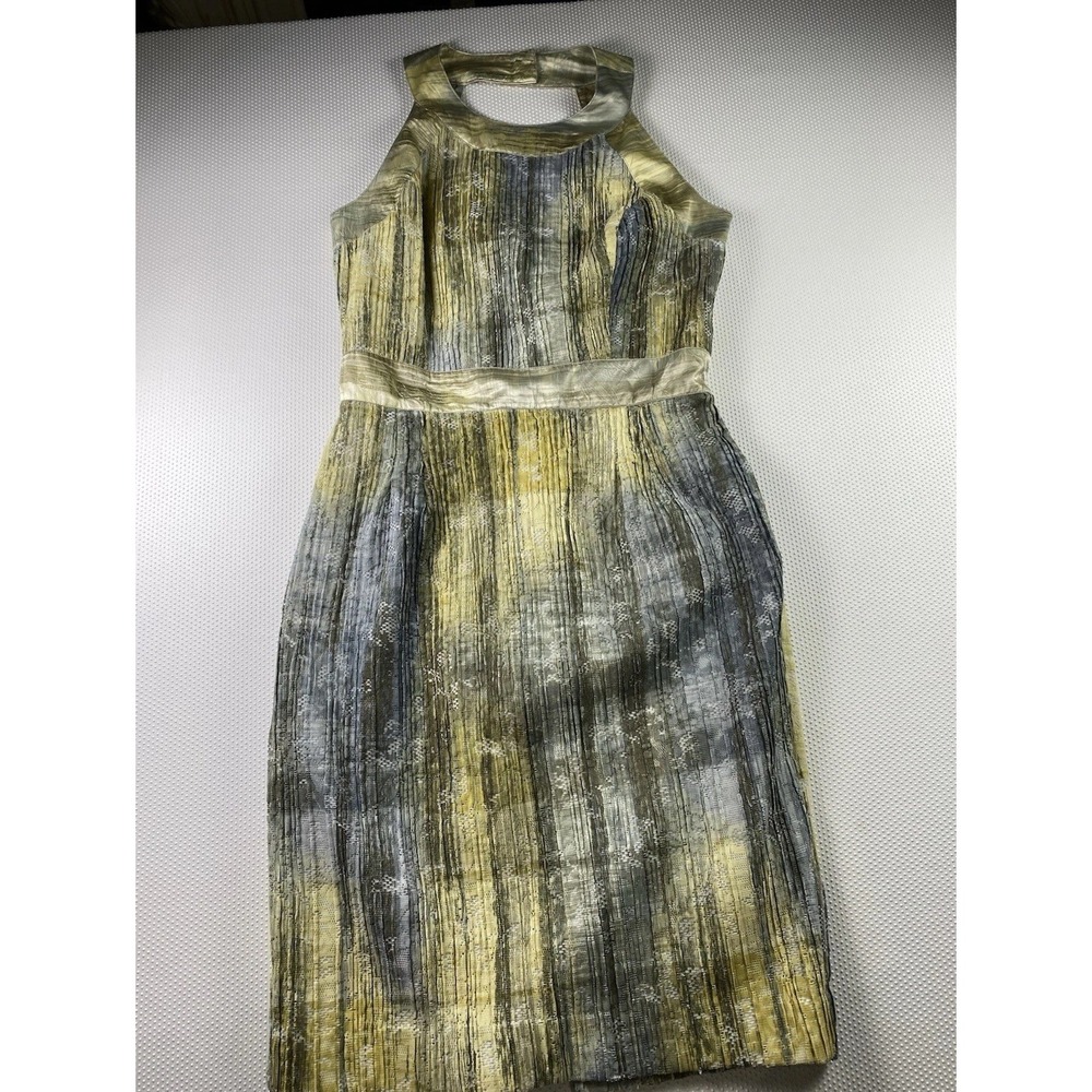 Vintage Howard Wolf Art Deco Textured Metallic Satin Dress Size 12